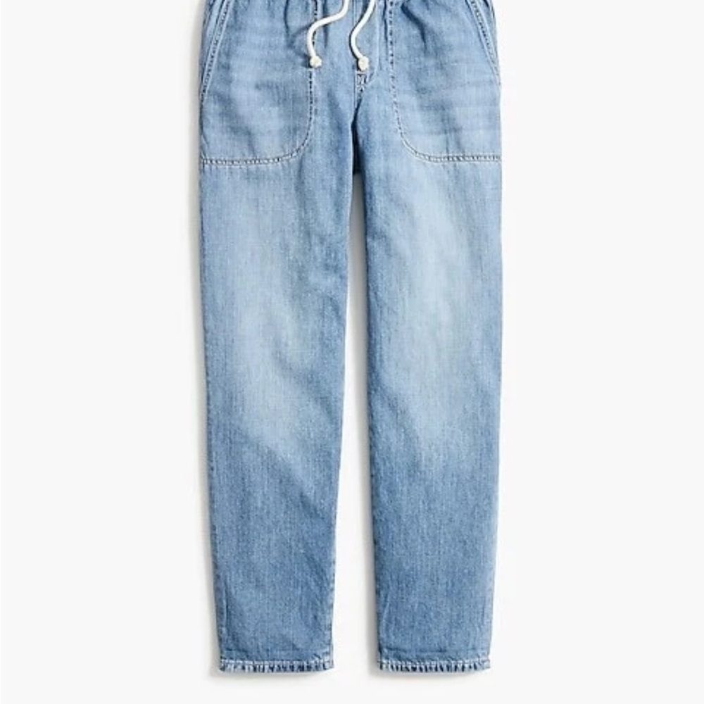 J Crew Woman's Size 29 Denim Jogger Pants w/Rope Tie Closure - Picture 4 of 9